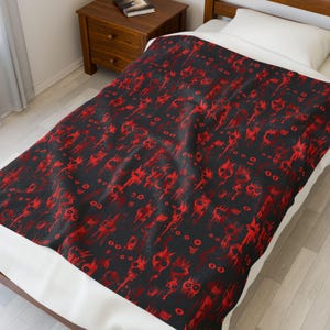Spooky Night Velveteen Plush Blanket | Cozy Horror Decor, Halloween Gift, Home Comfort, Soft Throw, Goth Vibe