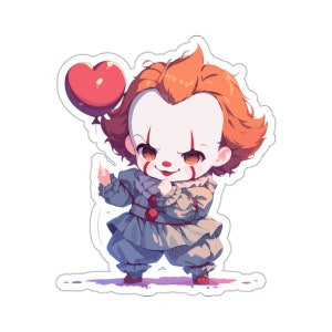 Adesivo in vinile con clown agghiacciante per decorazioni di Halloween / Adesivo resistente con personaggio horror / Design spaventoso con clown assassino per uso interno