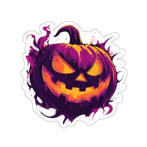 Sticker Lanterne Jack O Spooky Season avec finition brillante élégante - Parfait pour un agenda, un ordinateur portable et plus encore !