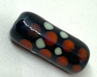 Handmade Lampwork Glass Bead | Black Italian Glass Focal Bead | Kiln Annealed Artisan Bead | 3.25 mm Hole