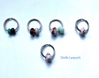 Glass key rings made in UK great small gift idea all colours available all beads made in flame by lampwork artist Oimillie SRA