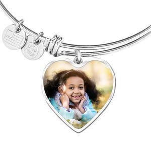 Personalized Luxury Heart Bangle – Custom Photo Upload & Engraved Name Bracelet – Unique Gift for Her by Original Studios Co