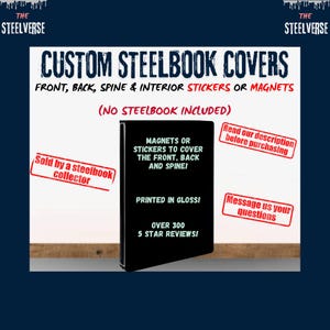 Custom Steelbook Stickers or Magnets - (No steelbooks included) Glossy