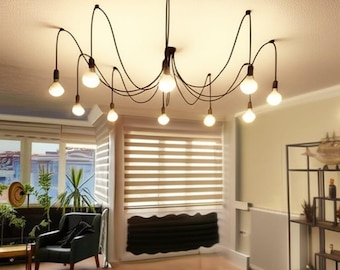 spider pendant lighting fixture, Customizable multiple chandelier, desing lights, cafe lamp, restaurant ceiling lamp,