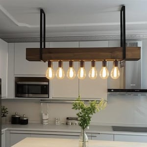 Woden beam rustic pendant lighting fixture, authentic retro chandelier, kitchen pendant lamp, cafe, restaurant bar lights,