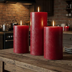 Red and white large candles, cylinder large candle, home decoration, scented large candles, modern interior design decor