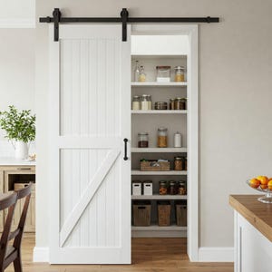 wheeled sliding door with customizable colors and sizes, sliding barn door, modern rustic pantry door, sliding room door,