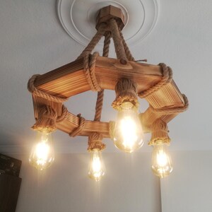 natürliche hölzerne Anhänger Beleuchtungskörper, rustikaler Kronleuchter, anpassbare Retro-Lampe, Küchendeckenbeleuchtung, Bauernhausdekor