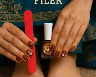 Natürlicher Henna-Nagellack 15 ml Veganer Halal Mehndi | Rötlich braun matt