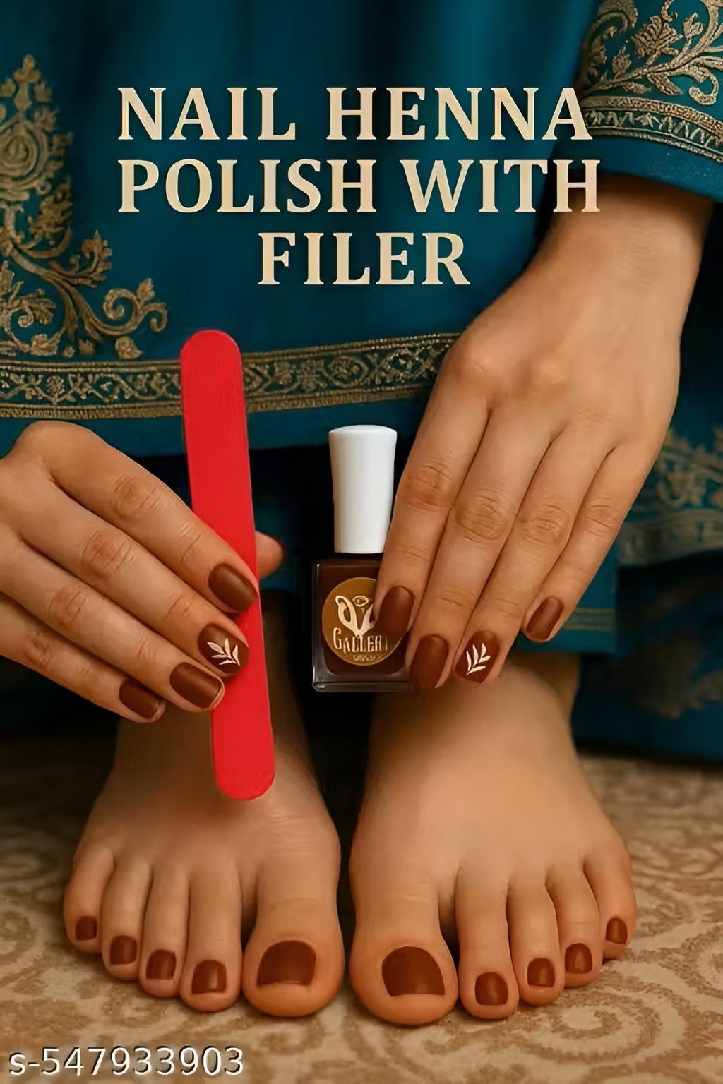 Natural Henna Nail Polish 15m L Vegan Halal Mehndi Stain | Reddish