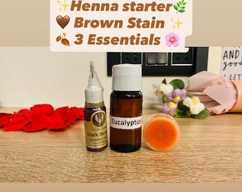 Henna Starter Set | Brown Injection, Balm & Oil | Halal Friendly