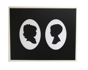 MATTED Two Custom Hand Cut Silhouettes