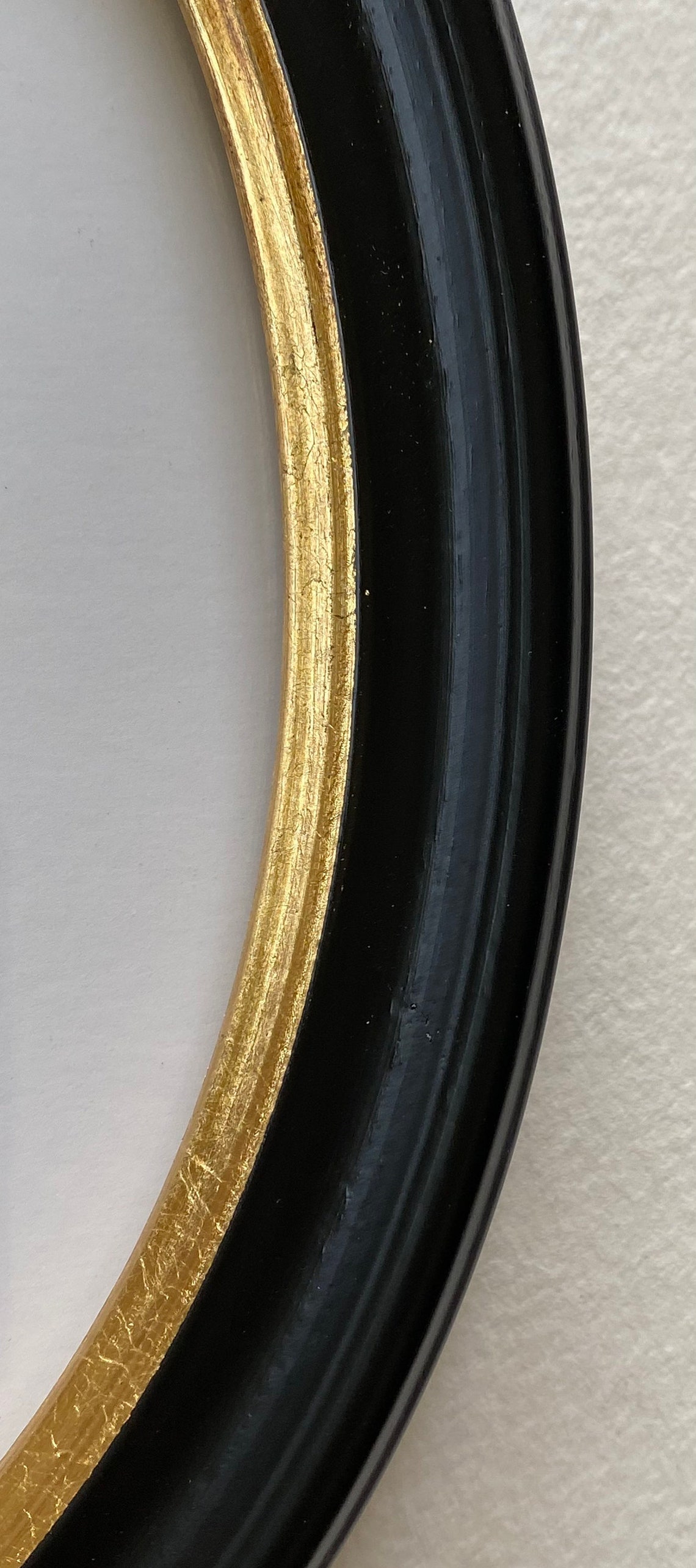 5x7 inch Black Oval Frame with Thin Gold Leafed Inner Lip Etsy