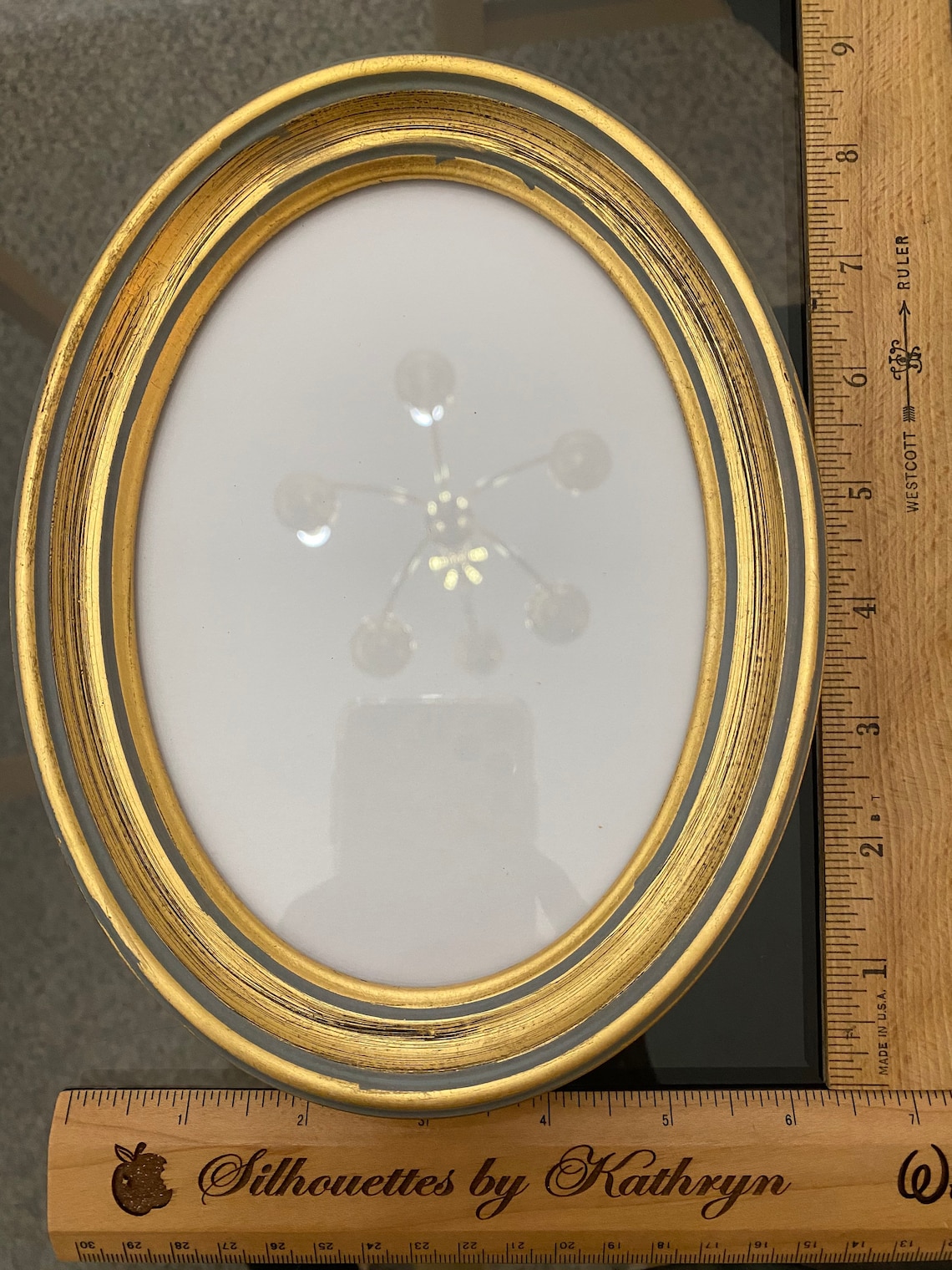 5x7 inch Gold Oval Wood Frame for Silhouettes Etsy
