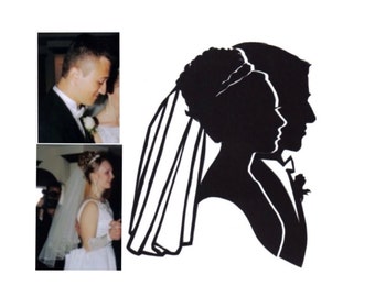 Double Wedding Silhouette Portrait