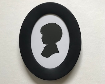 5x7” Black Oval Picture Frame, Real MDF Wood Silhouette Frame