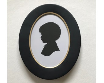 5x7” Black Oval Picture Frame, Real MDF Wood Silhouette Frame with Easel Back