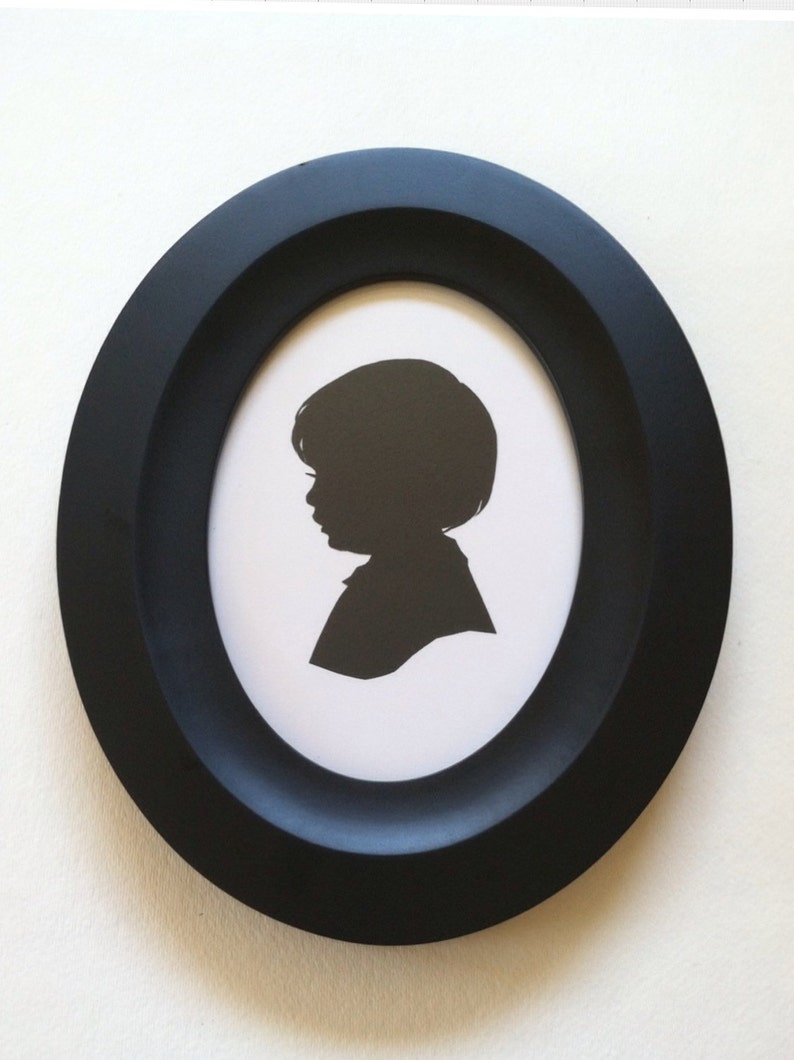 5x7 Solid Black Oval MDF Wood Silhouette Frame With Built in Etsy