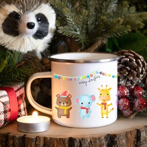 Christmas Animals Mug, Merry Christmas Mug, Holiday Gift for Kids, Cute Christmas Cup for Kids, Hot Cocoa Mug, Christmas Gift Ideas
