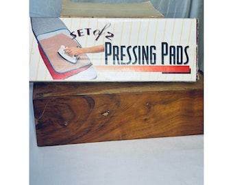 Juego de 2 paños de planchado vintage de malla blanca y azul estilo MCM