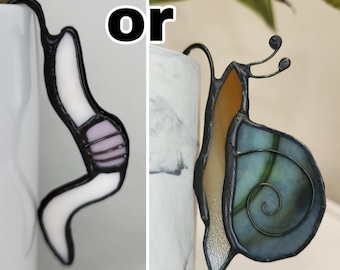 Worm of slak glas-in-lood hangende kamerplanten