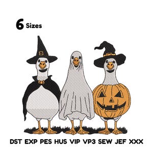 Mini Spooky Goose embroidery Funny Halloween Goose embroidery Spooky Goose Embroidery  Halloween Goose Costumes Embroidery Design