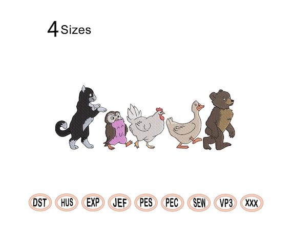 Little Bear & Friends embroidery file Magic Kingdom Embroidery Design animals embroidery designs