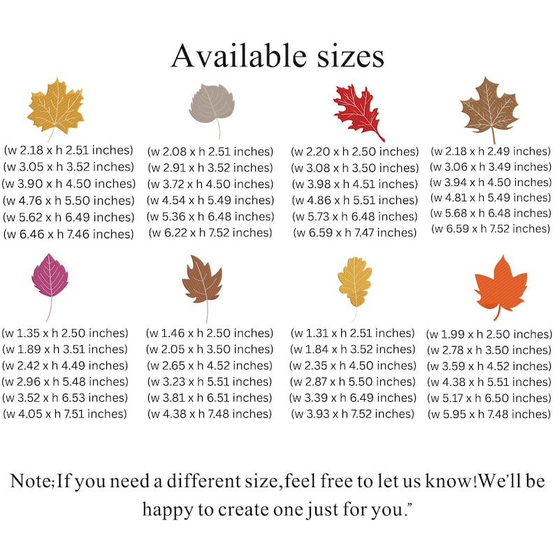 Fall Leaves Bundle Embroidery Autumn Leaf Embroidery Design Fall ...