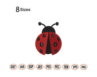 Diseño de bordado de minimariquita. Diseño de bordado de primavera. Diseño de bordado de mariquita. Diseño de mariquita. Diseño de bordado de insectos.