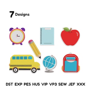 Teacher Embroidery Designs Bundle School Bundle Embroidery Teacher Embroidery Back to School Embroidery file  Teacher-Themed Embroidery