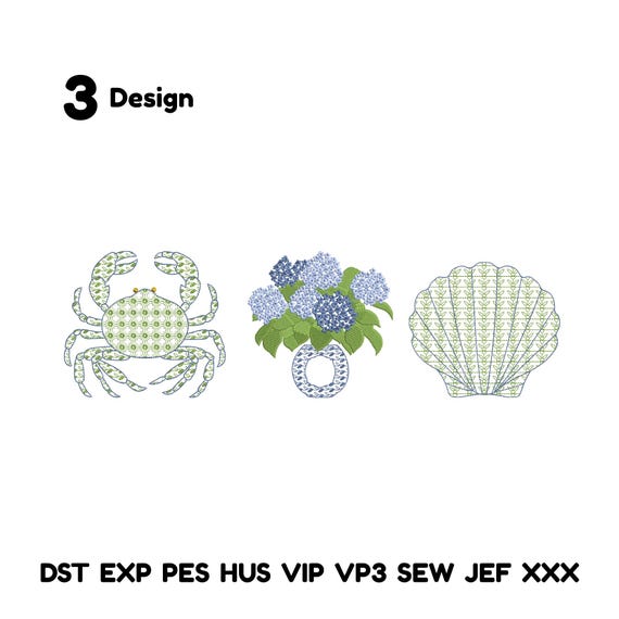 Summer Chinoiserie Monogram Vase Machine Embroidery Bundle Chinoiserie Hydrangeas Embroidery Hydrangea Vase Machine Embroidery Design