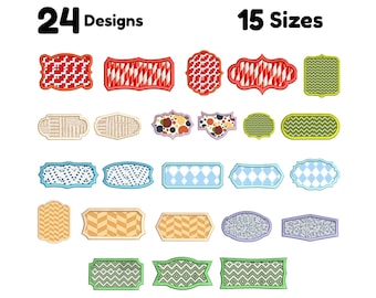 Shapes Applique Machine Embroidery Designs Pack Frame applique Embroidery designs bundle Frame embroidery set Rectangle Triangle Circle Emb