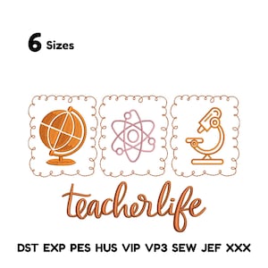 Teacher Life Embroidery Design Teacher Icon Embroidery Design Teacher Embroidery Back To School Embroidery Teach Love Inspire Embroidery