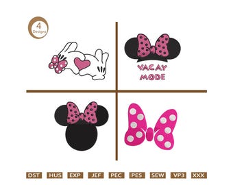 Boy Mouse Embroidery Girl Mouse Embroidery Cartoon embroidery pattern Minnie Mouse Embroidery Design Mouse Machine Embroidery Design,