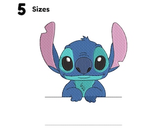Stitch Embroidery Design, Stitch Lilo Embroidery  Cute Baby Stitch Heart Embroidery Stitch Peeking Embroidery Adorable Lilo and Stitch emb