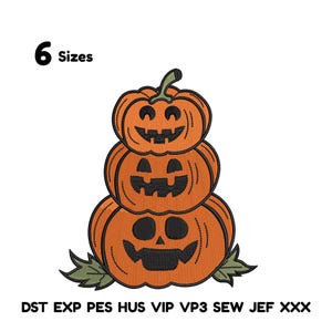 Three Pumpkin Embroidery Autumn Pumpkin Embroidery Three funny halloween pumpkins embroidery Autumn embroidery Thanksgiving Design emb