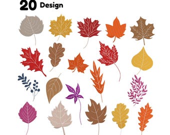 Fall Leaves Bundle Embroidery Autumn Leaf Embroidery Design Fall Embroidery Pattern Autumn Leaves Embroidery Nature Leaves Autumn Embroider