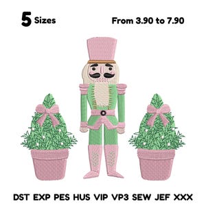 Nutcracker Embroidery Design,Nutcracker And Bow Machine File Nutcracker Holiday Gift,Christmas Embroidery Christmas Tree Embroidery Files,