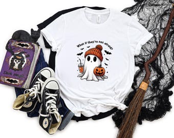 Cute Ghost Shirt, Halloween Ghost T-Shirt, Women's Halloween Shirt, Adorable Fall Tee, Spooky Season Gift, Cute Fall Shirt