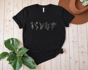 Flower Tee, Wildflower Shirt, Floral Cottagecore Shirt, Botanical T-Shirt, Nature Shirt, Wildflower T-Shirt, Wild Flower Tee