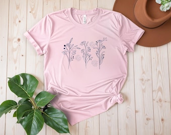Flower Tee, Wildflower Shirt, Floral Cottagecore Shirt, Botanical T-Shirt, Nature Shirt, Wildflower T-Shirt, Wild Flower Tee