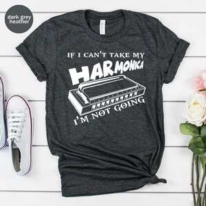 Se non posso portare con me la mia armonica, maglietta unisex, maglietta con armonica, maglietta per suonatori di armonica, maglietta per amanti dell'armonica, regalo a tema strumenti musicali