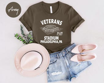 Camiseta unisex de béisbol del Veterans Stadium de 1971, camiseta del Veterans Stadium, regalo para amantes del béisbol, béisbol vintage, camiseta de la MLB