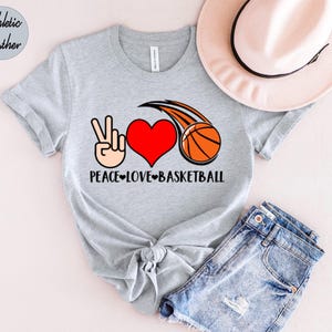 Peace Love Basketball Unisex T-shirt, Basketball Shirt, Basketball Tee, Shirt For Basketball Player, Basketball Team, Basketball Lover