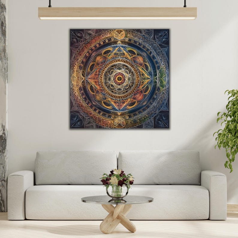 Sacred Geometry Mandala Canvas Print - Intricate Ancient Wisdom Wall ...
