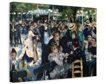 Dance at Le Moulin by Pierre Auguste Renoir - Canvas Wall Art Print Reproduction