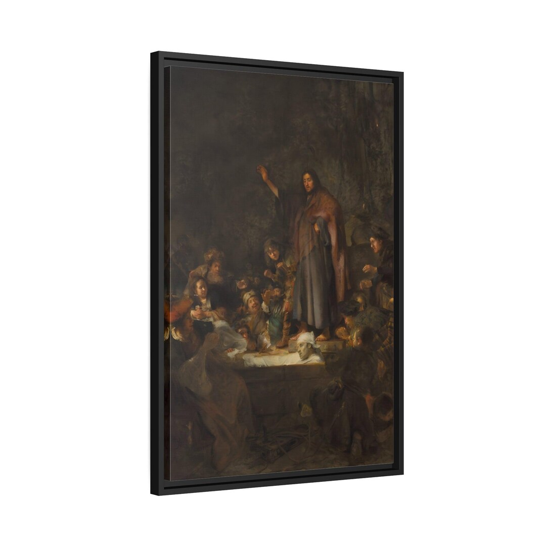 Carel Fabritius the Raising of Lazarus - Framed Canvas Wall Art Print ...