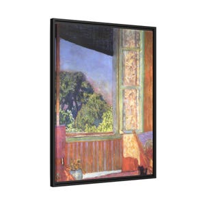 Pierre Bonnard Open Fenter - Gerahmte Leinwand Kunstdruck in Kiefernholzrahmen