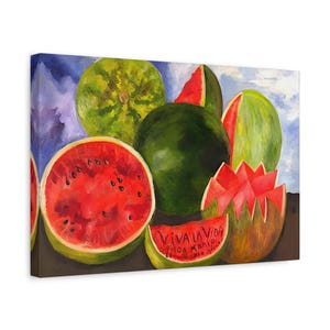 Frida Kahalo Viva la Vida pastèques fruits - reproduction d'art mural sur toile