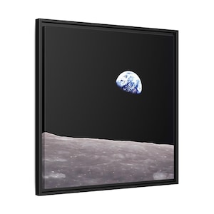 Apollo 8 Erde-Aufstieg Foto - Leinwanddruck, NASA Mond-Mission gerahmt